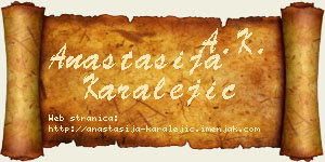 Anastasija Karalejić vizit kartica